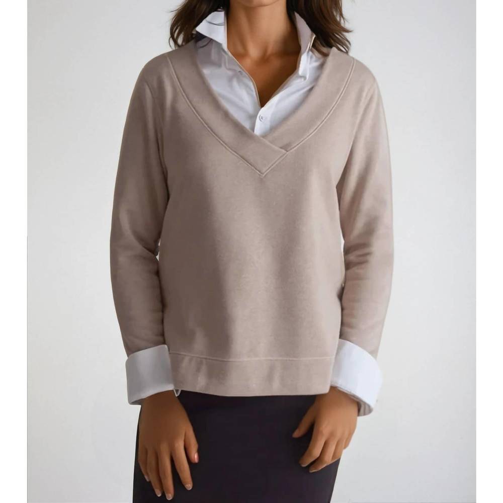 NEW BUKI power vee 'sweater' sweatshirt in camel